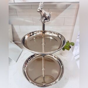 Elegant Silver Bunny Two-Tier Serving Tray 🐇